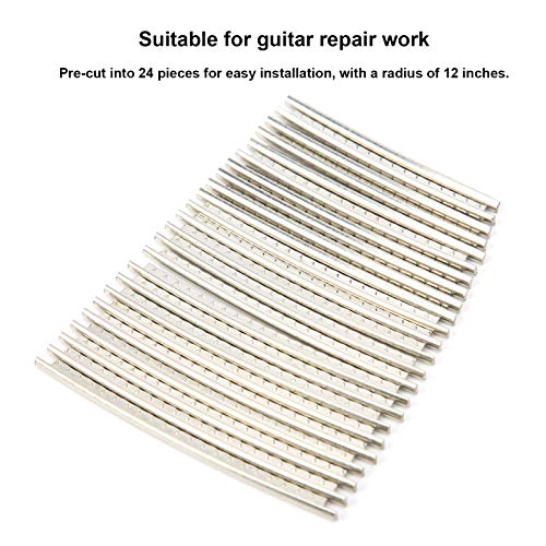HURRISE Guitar Fret Wires 2.7mm 24 Frets Stainless Steel Fretwire Compatible with Electric Guitar Bass Guitar Fingerboard Replacement