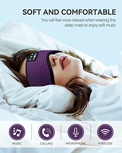 MUSICOZY Bluetooth Sleep Mask and Headband Bundle – Wireless Headphones Set for Sleep, Travel, and Exercise