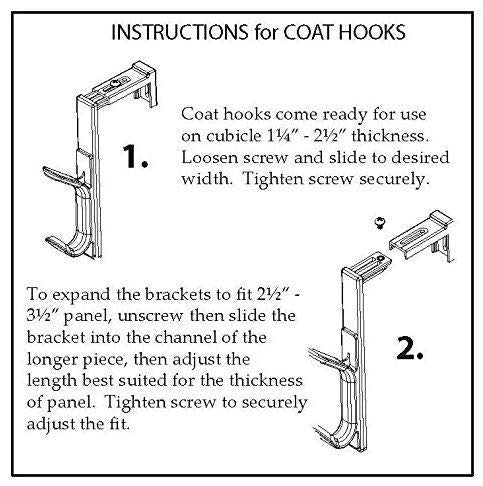 Modtek High Strength Cubicle Wall Hook (Standard Wall Hook 1 Pack) Standard Wall Hook 1 pack