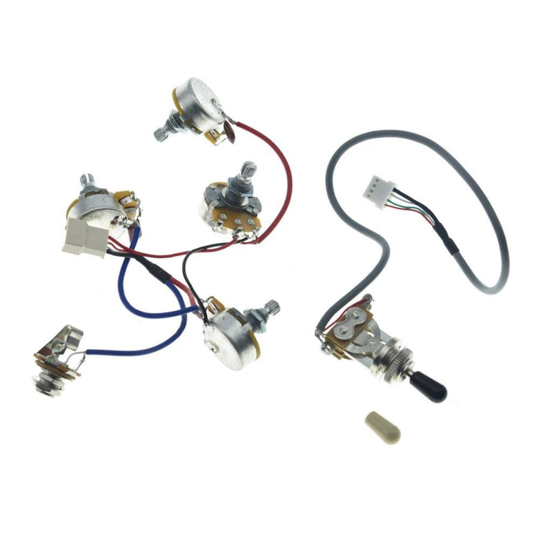 Guitar Prewired Wiring Harness Humbucker Solderless Wiring Harness 2V2T with 500K Pots and 3 Way Toggle Switch for LP Standard Series