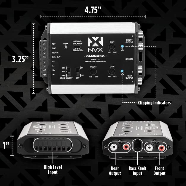 [AUSTRALIA] - NVX XLOC24X 2 inputs / 4 outputs High Voltage Active Line Output Converter with Impedance Matching and Remote Level Control 2 Input | 4 Output 