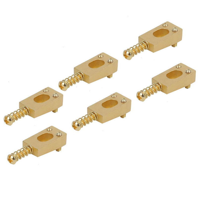 6PCS Guitar Bridge Roller Saddles Brass String Saddles Replacement for Electric Guitar Accessories (Gold) Gold