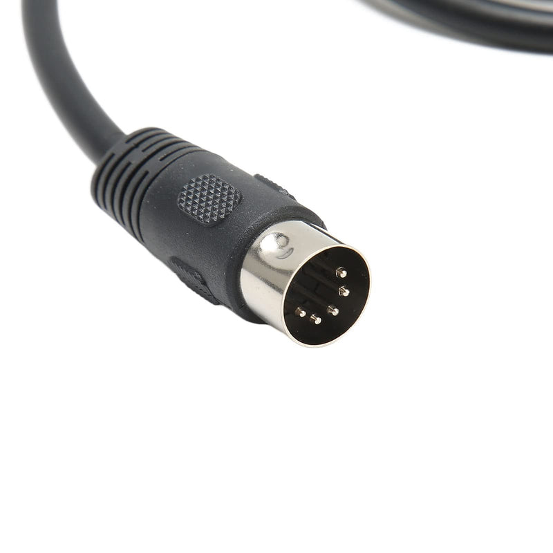 Goshyda 1/4 Inch to DIN 5 Pin Cable, 90 Degree 6.35mm Male to MIDI 5Pin Male TRS Stereo Audio Cable for Speaker, Amplifier, Mixer, MIDI Keyboard, 4.9ft