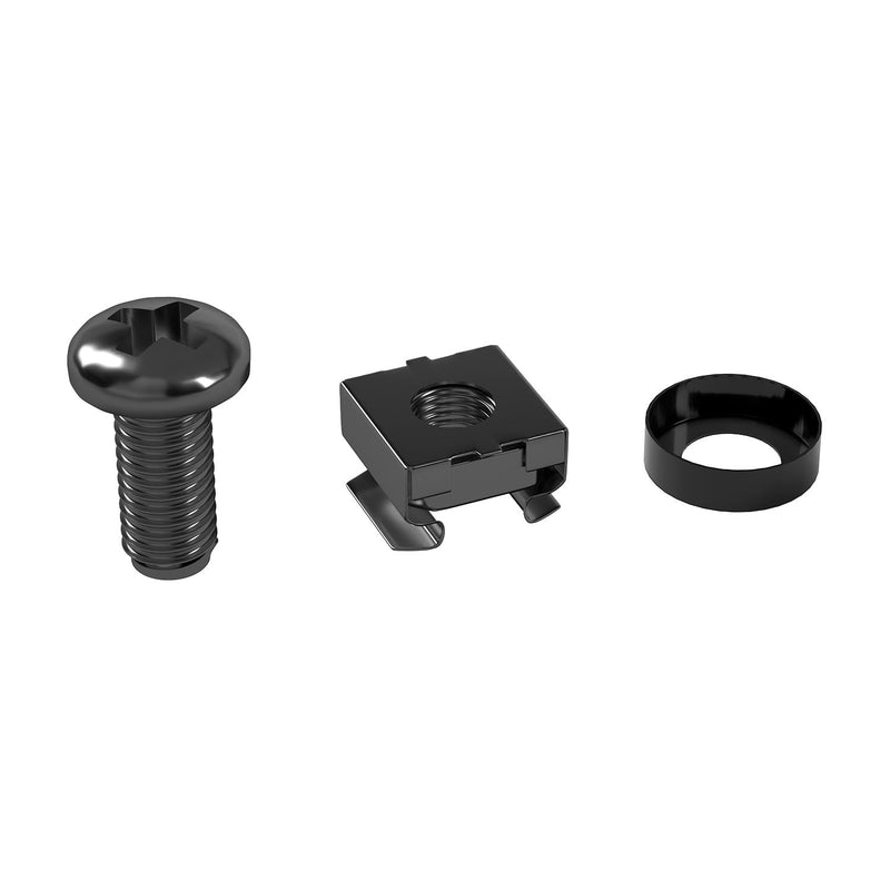 50 Pack of Black M6 Cage Nuts & Screws for Rack Mount Equipment Server 19x10"Cabinet, Patch Panel, Server Shelves Fixing & Installation Screws & Cage Nuts Wall Mount Server Network Enclosure 50