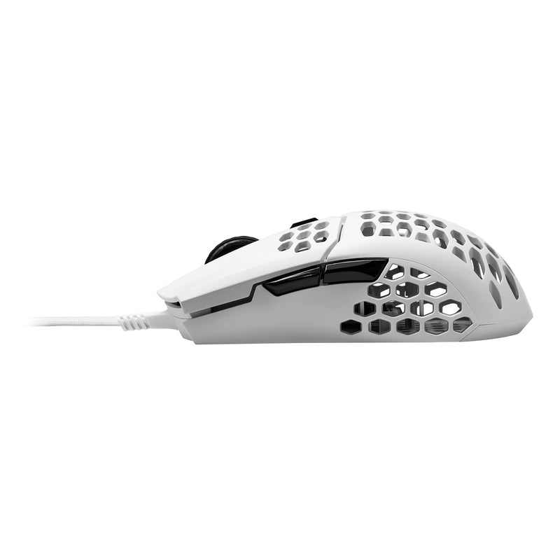 Cooler Master MM710 53G Matte White Gaming Mouse with Lightweight Honeycomb Shell, Ultralight Ultraweave Cable, Pixart 3389 16000 DPI Optical Sensor