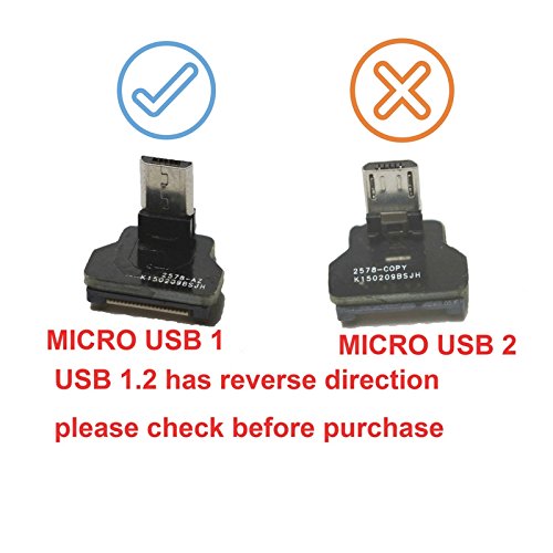 Soft Flat Slim Thin Ribbon Micro USB Male 90 Degree Angled to Standard USB A Male 90 Degree Angled for sync and Charging Black (5CM Micro USB 1 to Standard USB A UP) 5CM Micro USB 1 to Standard USB A UP