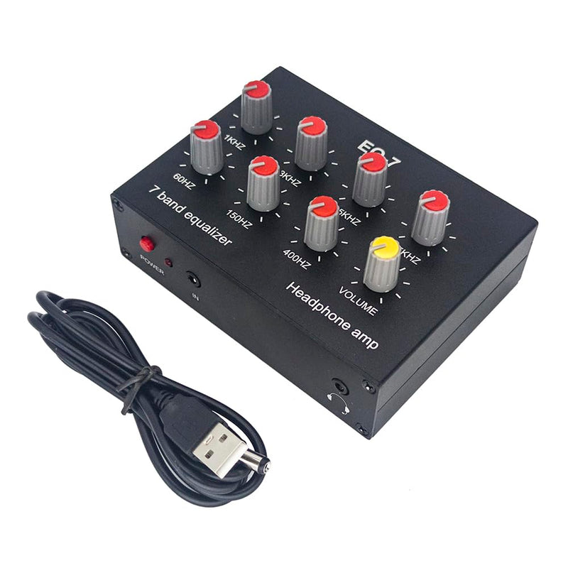 EQ-7 Audio Signal Headset Amplifier 7-Band EQ Equalizer 2 Channel Digital Sound Equalizer