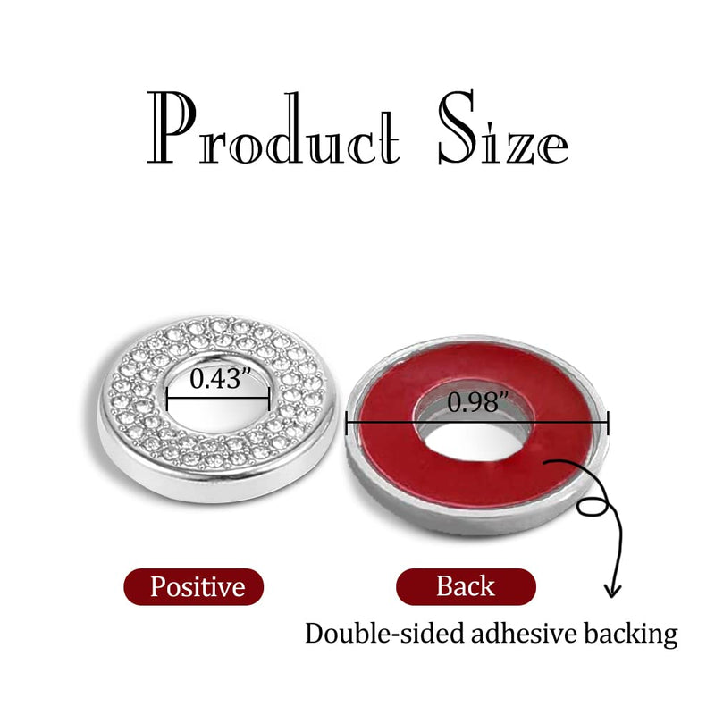 [AUSTRALIA] - 4PCS Bling Car Door Lock Inner Stickers, Bling Car Inner Door Lock Sparkle Stickers, Rhinestones Pull Rod Bolt Decorations Car Interior Accessories for Mercedes Benz C Class C200L GLC260 White 