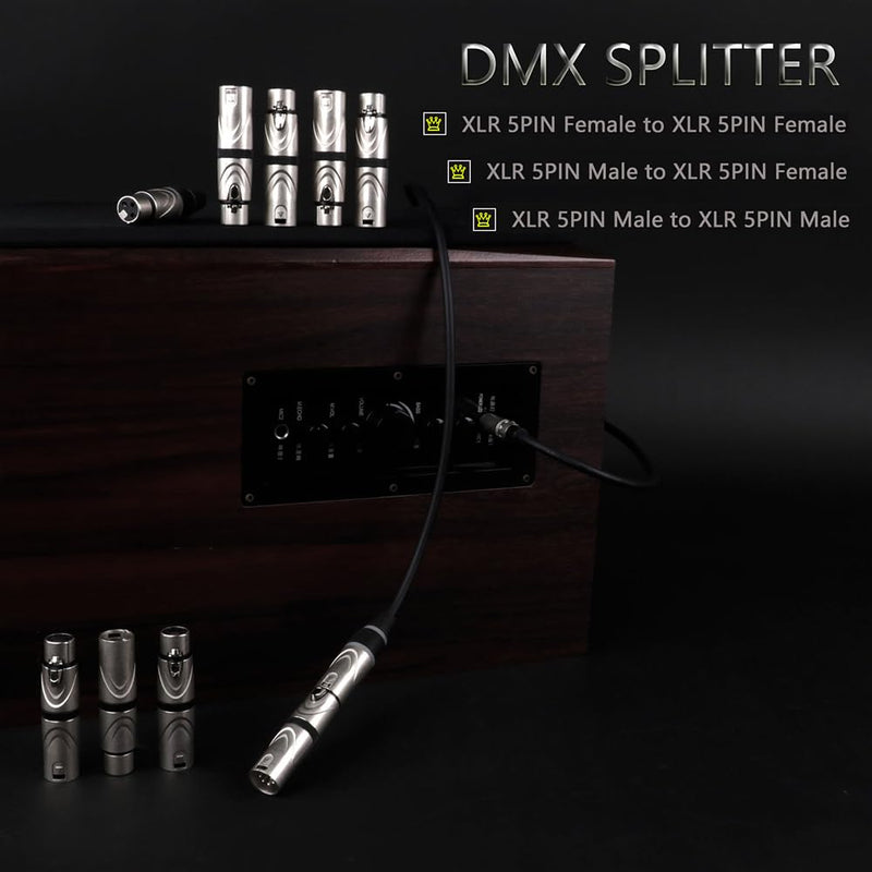 XLR Adapter, 5 Pin Female to 5 Pin Female Connector for DMX Audio Mixer Mic Extension - 2 Pack 5PIN XLR Female to 5PIN XLR Female(D1069)