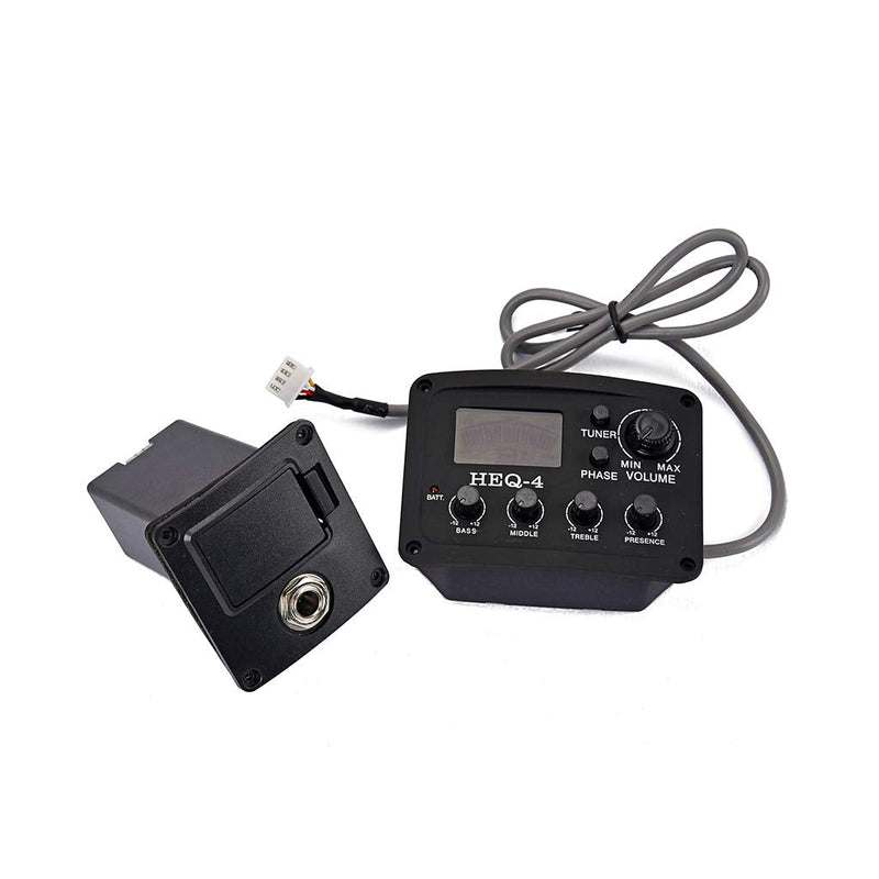 [AUSTRALIA] - Alnicov Guitar 4-Band EQ Equalizer，HEQ-4 Preamp Amplifier Chromatic Tuner Piezo Pickup Black 
