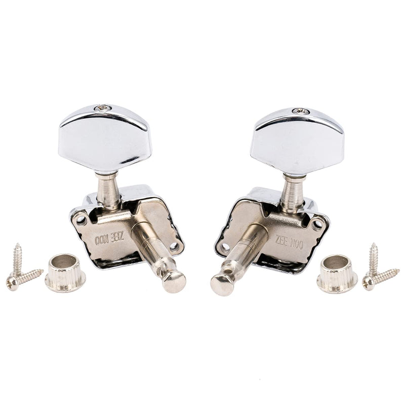 Musiclily Pro 3+3 Semi-closed Guitar Tuners String Tuning Pegs Keys Machine Heads Set for for Acoustic or Electric Guitar,Chrome Half Moon Button Chrome