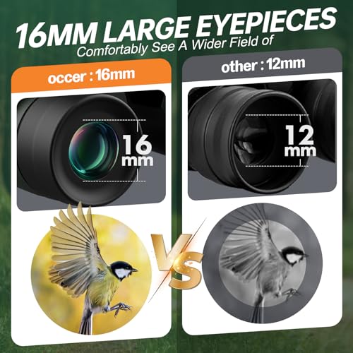Occer 15x30 Binoculars for Adults Kids Easy Focus for Bird Watching Green