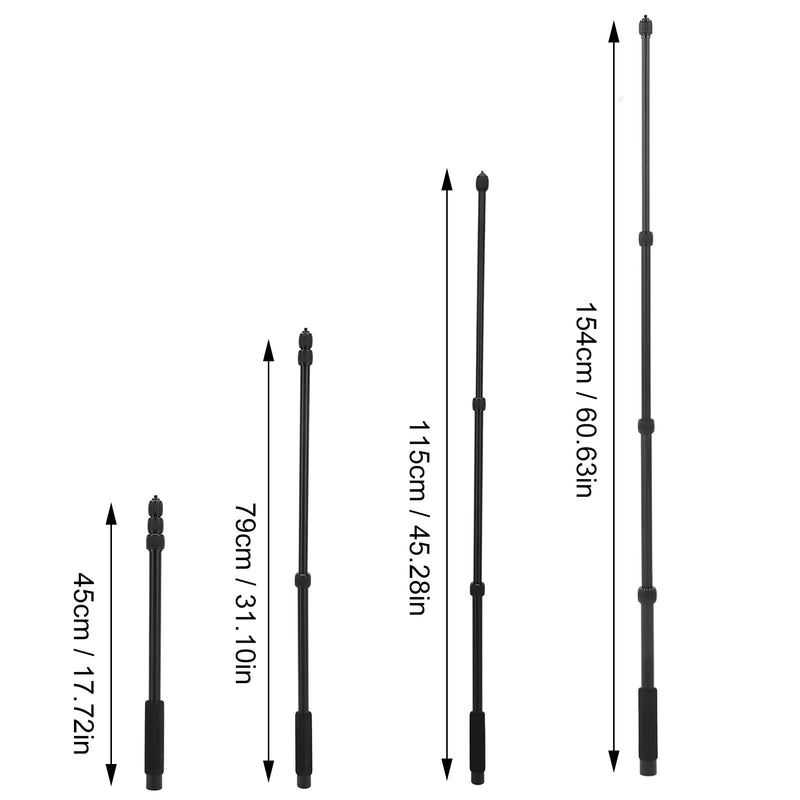Mic Boom Arm, Mic Boom Pole High Hardness CNC Technology Aluminium Alloy Locking System Soft Handle for Video Production for TV Applications for Interview(4 knots)