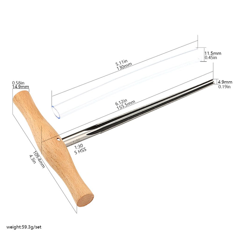 [AUSTRALIA] - 4/4 3/4 Violin Viola Peg Hole Reamer 1:30 Taper Wood Handle For Violin Luthier Tool Parts Violin Neck Peg Hole Repair 