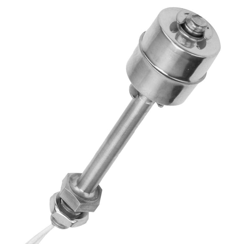 Keenso Pool Float Switch, Liquid Level Sensor AC/DC 0 ~ 220 V Stainless Steel Liquid Level Sensor Liquid Float Switch Tank Vertical Water Level Sensor for Pool Can 100 mm