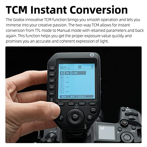 Godox XProII-O TTL Wireless Flash Trigger 1/8000s HSS, TCM Instantaneous Switching, APP Control, 16 Groups 32 Channels, Stable Signal, Responsive, Suitable for Olympus/Panasonic Cameras