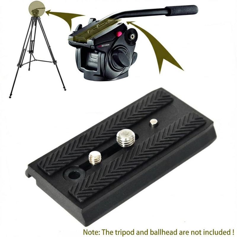 501PL Sliding Dovetail Quick Release Plate - Compatible with Manfrotto 501HDV, 503HDV, 701HDV, MVH400AH, 577/501/503/701 NG Camera Tripod Heads - Includes 1/4"-20 & 3/8"-16 D-Ring Screw Standard Version (90mm)
