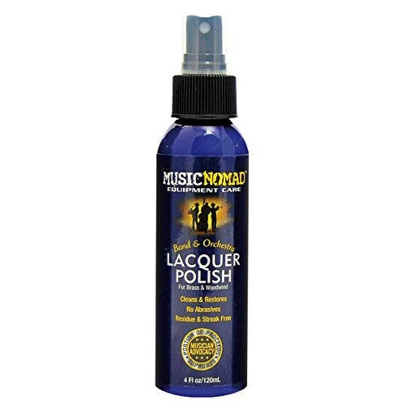 [AUSTRALIA] - MusicNomad Lacquer Polish for Brass & Woodwind Instruments, 4 oz. (MN700) & Brass & Woodwind Premium Microfiber Polishing Cloth (MN730) 