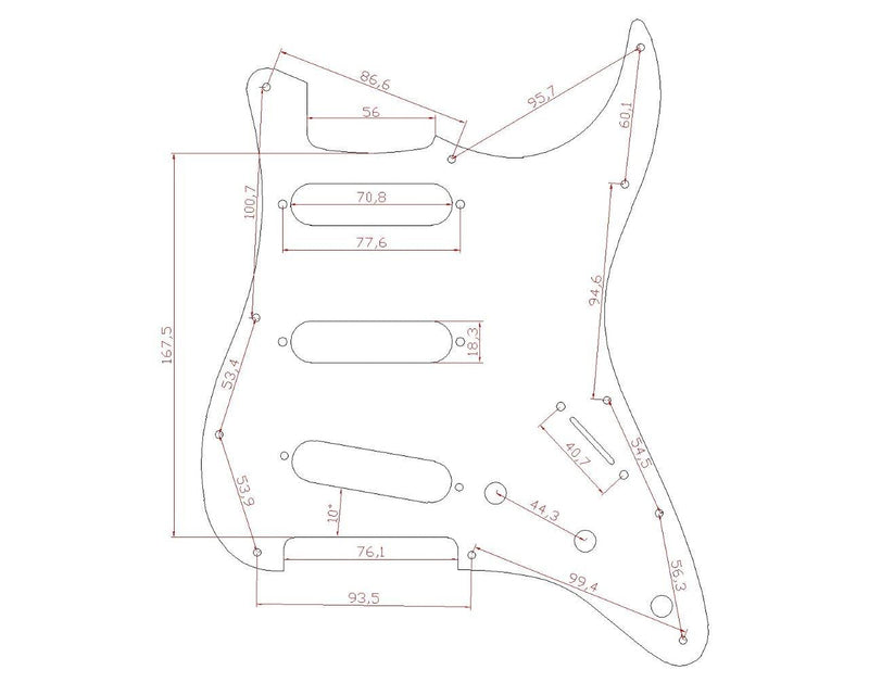 Dopro 11 Hole Matte Aluminum Strat SSS Pickguard Metal Anodized ST Pick Guard Scratch Plate for USA/Mexico ST/Strat Matte Silver