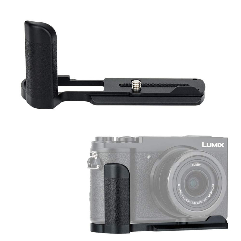 JJC DMW-HGR2 Solid Metal Hand Grip Secure Handle Bracket for Panasonic GX85 GX80 GX9 GX7 Mark II III Cameras, Anti-Slip Pads Design & Arca Swiss Type Quick Release Plate Design