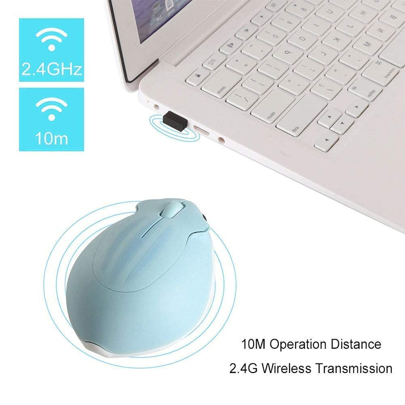 CHUYI Animal Cartoon Hamster Shape Mini Travel Wireless Mouse 1200DPI Portable Optical Small Cordless Mice for Computer Laptop PC (1 Blue, 1 Pink)
