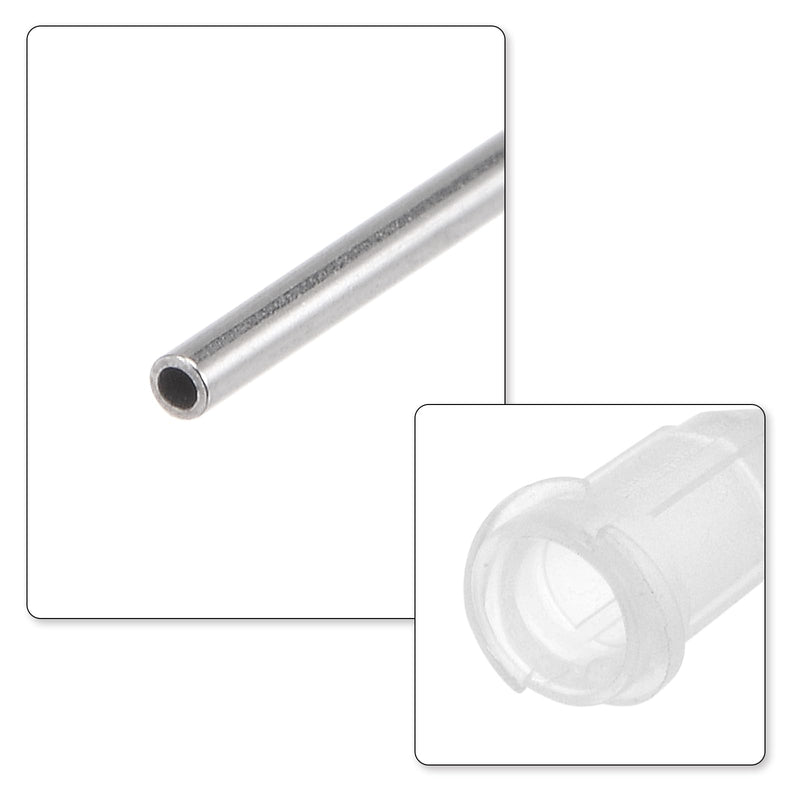 QUARKZMAN Industrial Blunt Tip Cannula 27G 1 Inch Length with Luer Lock Screw Connection, Dispensing Cannula for Liquid Glue Gun, 40 Pieces (Transparent)