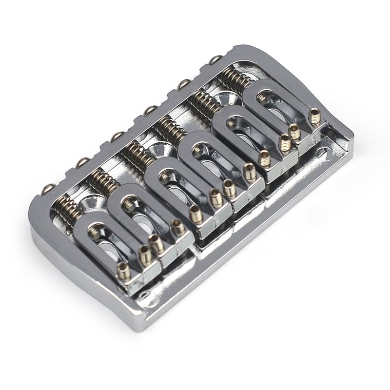 [AUSTRALIA] - MAXCHEER 6 String Guitar Fixed Bridge 72.8x38MM-10.6– Metal Hardtail Bridges Replacement Part for Electric Guitar (Chrome, 72.8mm) Chrome 