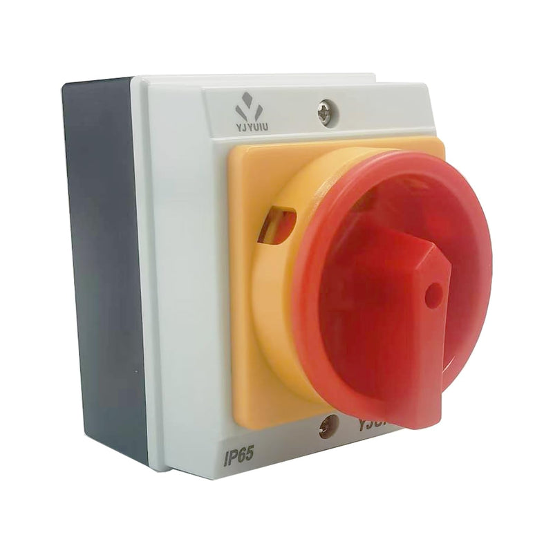 YJYUIU YJUIS416 Main Switch Circuit Breaker 4 Pin 16A Rotary Switch IP65 Waterproof Housing