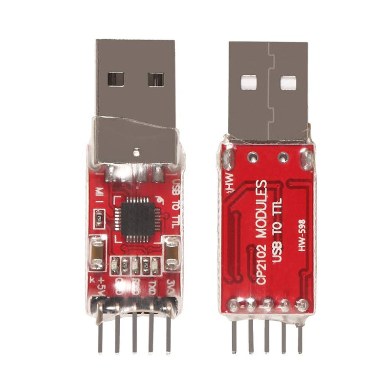 Aitrip 3 Sets CP2102 Module USB to TTL 5PIN Serial Converter Adapter Module Downloader with Jumper Wires for UART STC 3.3V and 5V