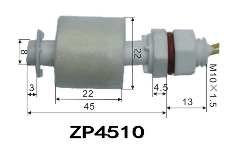 [AUSTRALIA] - HALJIA ZP4510 2pcs Mini Liquid Water Level Sensor Vertical Float Switch for Aquarium Pump Control L=45mm 