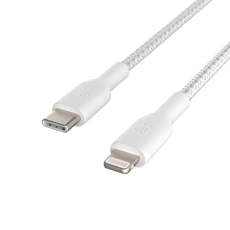 Belkin USB-PD GaN Charger 30W(USB-C Fast Charger & Braided USB C to Lightning Cable MFi Certified iPhone Fast Charger Type C(White)