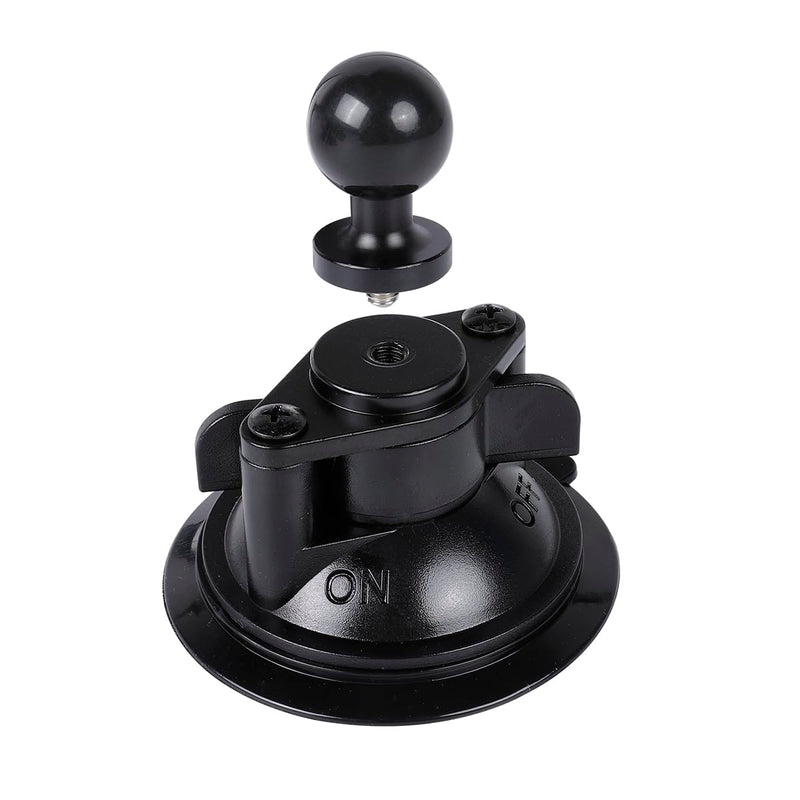 Suction Cup Base Mount with 25mm/1" Ball,Compatible with RAM Mounts and Other B Size Double Ball Socket Arm