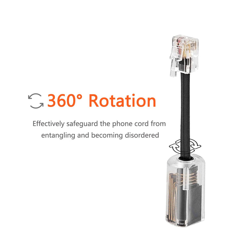 Phone Cord Detangler for Desk Phone, 2 Pack 360 Degree Rotating Telephone Cord Detangler Swivel Cord, No Tangle Phone Cord for Landline