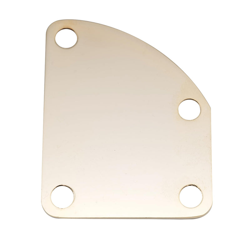 Musiclily Pro Steel Curved Guitar Neck Plate with Screws for Strat Tele Style Electric Guitar or Bass, Gold