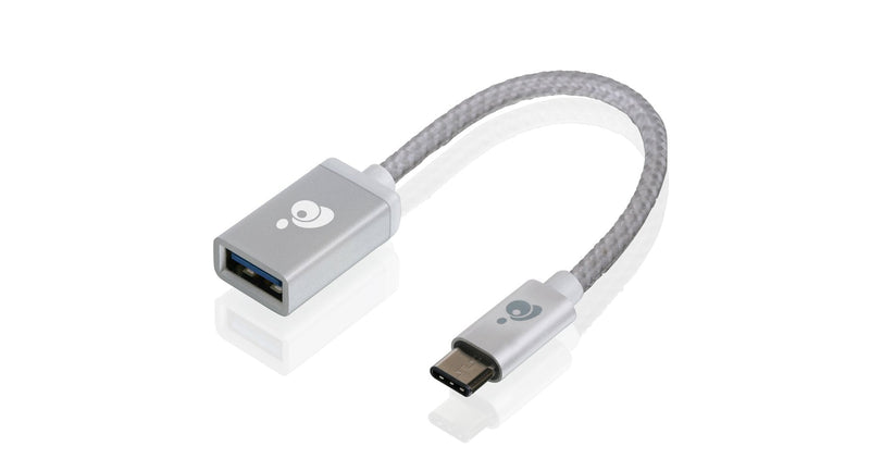 IOGEAR Charge & Sync USB-C to USB Type-A Adapter, Silver, G2LU3CAF10-SIL