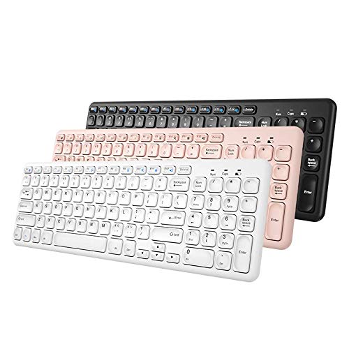 Wireless Keyboard and Mouse Combo,JieruiDeng 2.4Ghz USB Cordless Slim Silent Keyboard and Mouse Kit Home Office Game Use for Computer,Laptop,PC Desktops,Mac (Pink) Pink