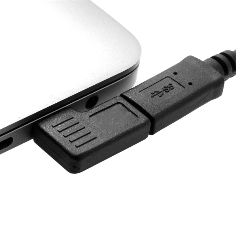 NFHK 90 Degree Right & Left Angled USB 3.1 Type-C Male to Female Extension Adapter for Laptop & Tablet & Mobile Phone