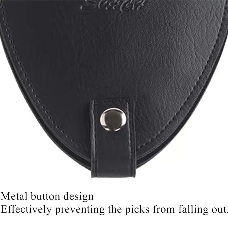 [AUSTRALIA] - Guitar Pick Holder Case with 22pcs for Acoustic Electric Guitar, Variety Pack Picks Storage Pouch Box, PU Leather Guitar Plectrums Bag, Gift for Guitar Players (Case Only) 