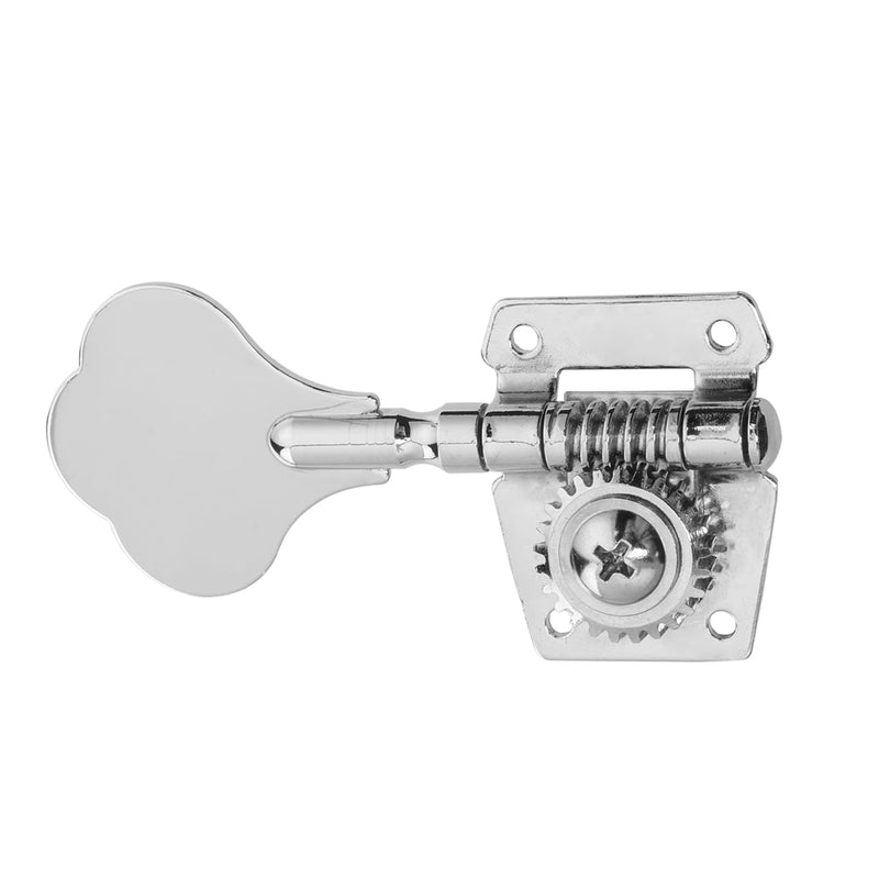 [AUSTRALIA] - 4L Vintage Open Gear Bass Tuners Machine Head Tuning Keys Pegs Set Left Hand for Jazz Precision P Bass Replacement, Chrome 4 Left 