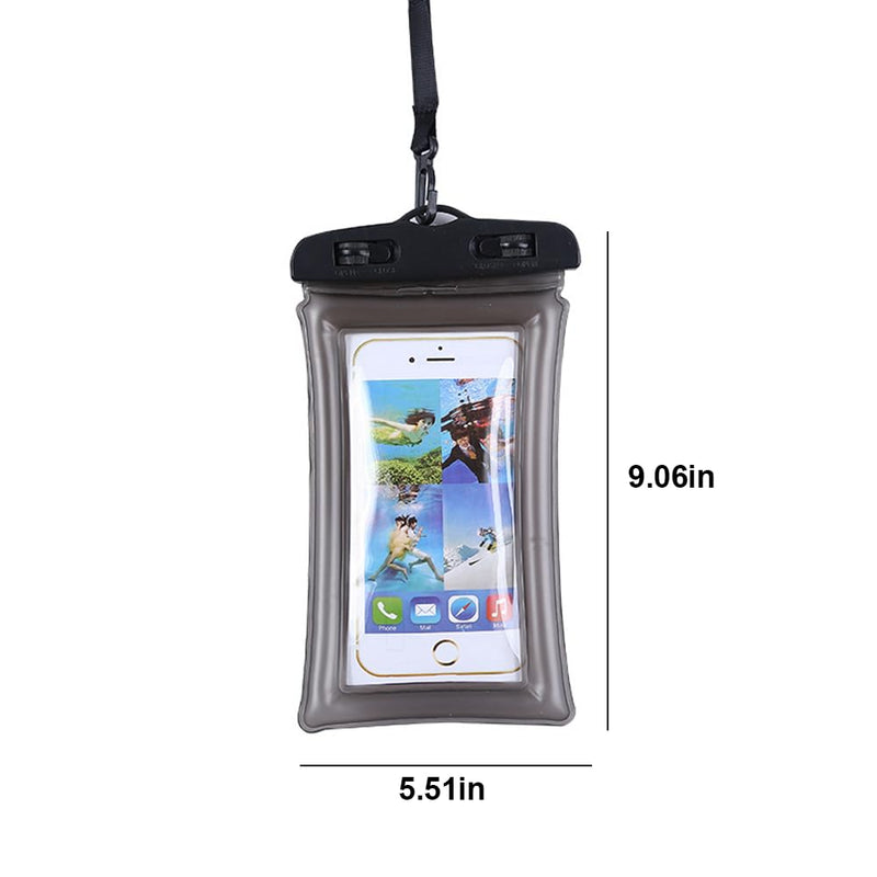 2pcs Waterproof Phone Pouch, Beach Accessories, Dual Lock Sealed Transparent Touchscreen Dry Bag for Swimming Rafting Fishing (Black, Whtie)