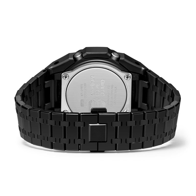 BMT GA2100 Band Case Mod Kit, All Stainless Steel Strap Bezel Replacement Accessories Compatible with Men's Watches G-Shock GA-2100/GA-2110/GA-B2100 Matte Black