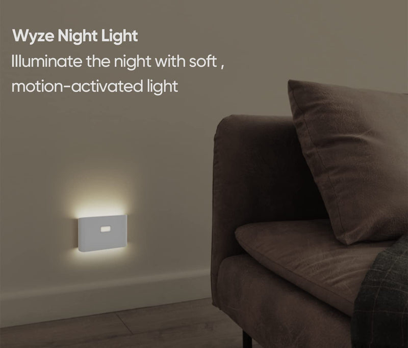 WYZE Rechargeable Night Lights with Dusk to Dawn & Motion Sensors, Warm & Soft White Step Lights for Bathroom ,Hallway, Bedroom, Kids Room, Kitchen, Stairway, 3 Pack