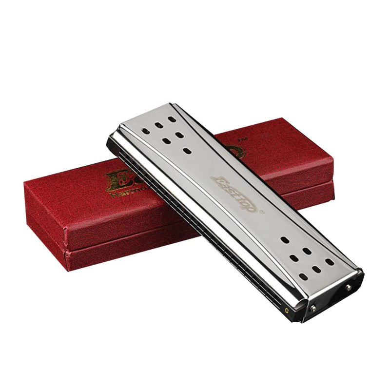 [AUSTRALIA] - Selected Reeds 24Holes Double-sided Double-tone Harmonica, Advanced C-tone G-tone Polyphonic Harmonica for Beginners, Adults and Students with Wooden Box (24holes) 