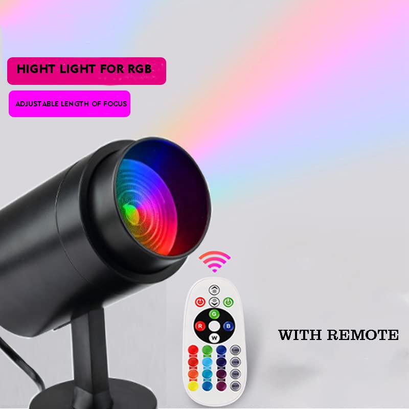 RGB Photography Lighting Spotlight LED Video Light Continuous Output Studio Lighting with Remote Adjustable Focus (Black)…