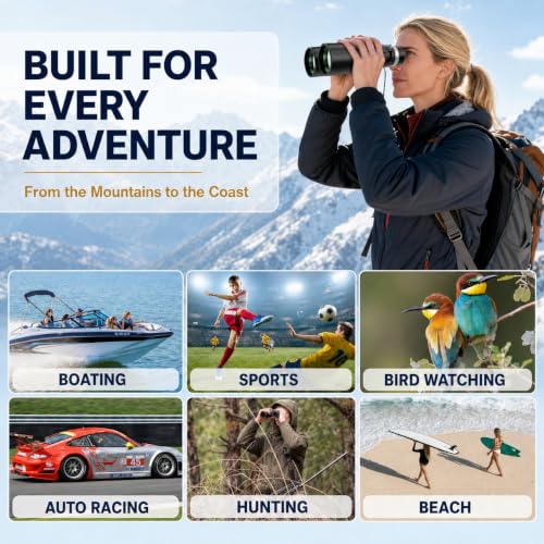 15x52 High Power Binoculars for Adults Hiking Safari Travel Sports