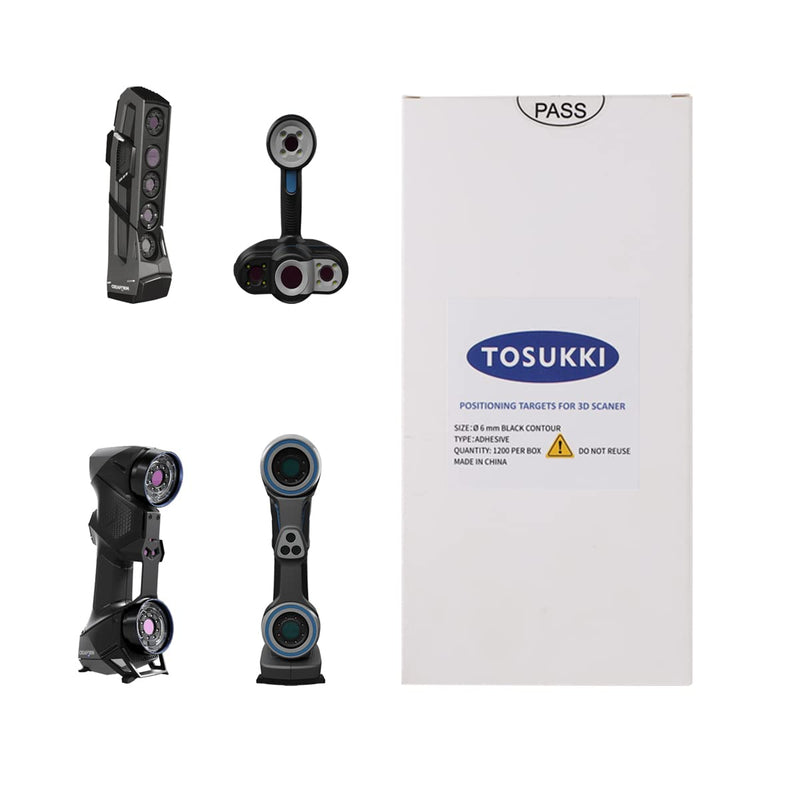 [AUSTRALIA] - 6mm Positioning Targets with Black Contour for 3D Scaner,3D scanning Markers/Dots/Stickers，Reference Point Markers/Reflection Markers/for 3D Scaning and Optical Tracking（1200 Per Box） 