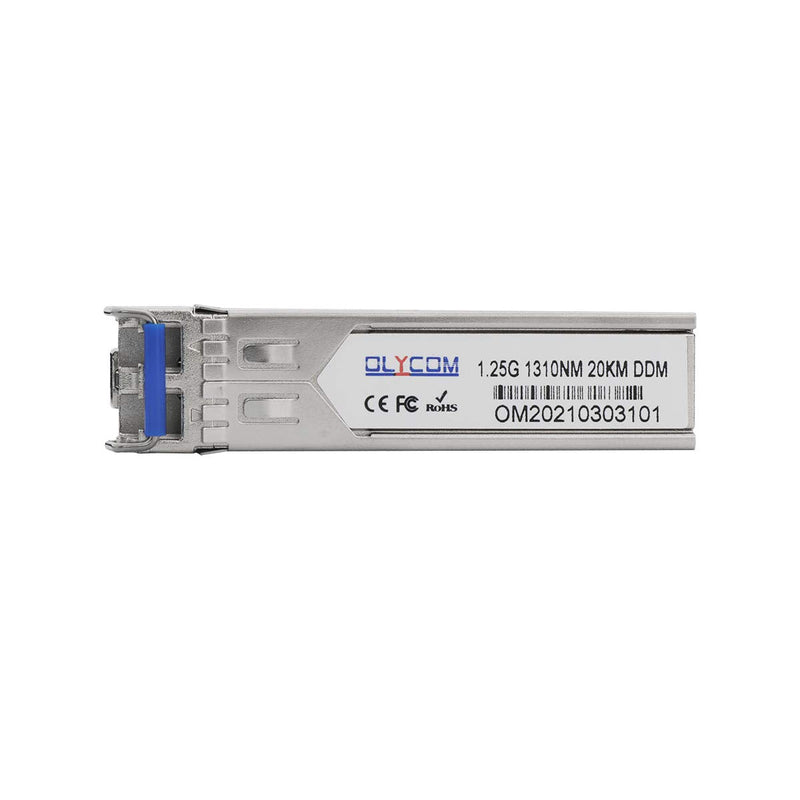 1000Base-LX 1.25G SFP Transceiver with 1310nm Dual LC Connector 20KM Single Mode DDM for Cisco Meraki Ubiquiti Mikrotik D-Link Supermicro Netgear