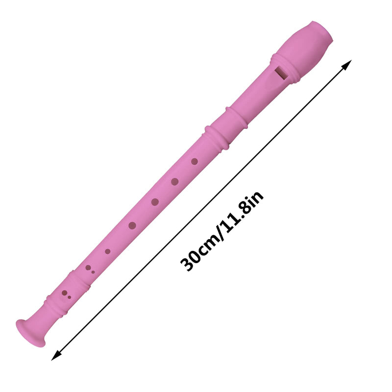 3 Pack 8 Hole Soprano Recorders Descant Flute With Cleaning Rod German Style for Beginner Graduation or Back to School Gift (blue, pink, white) blue, pink, white