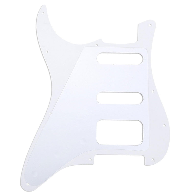 [AUSTRALIA] - Musiclily Pro 11-Hole Round Corner HSS Guitar Strat Pickguard for USA/Mexican Stratocaster Open Pickup, 4Ply White Pearl 