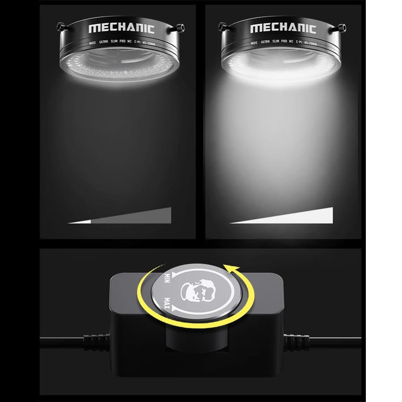 Microscope Ring Light Polarized Ring Lamp Adjustable 72 LED Ring Light Source Anti Glare Eliminates Reflection Illuminator for Stereo Microscope & Camera